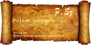 Poliak Szulamit névjegykártya